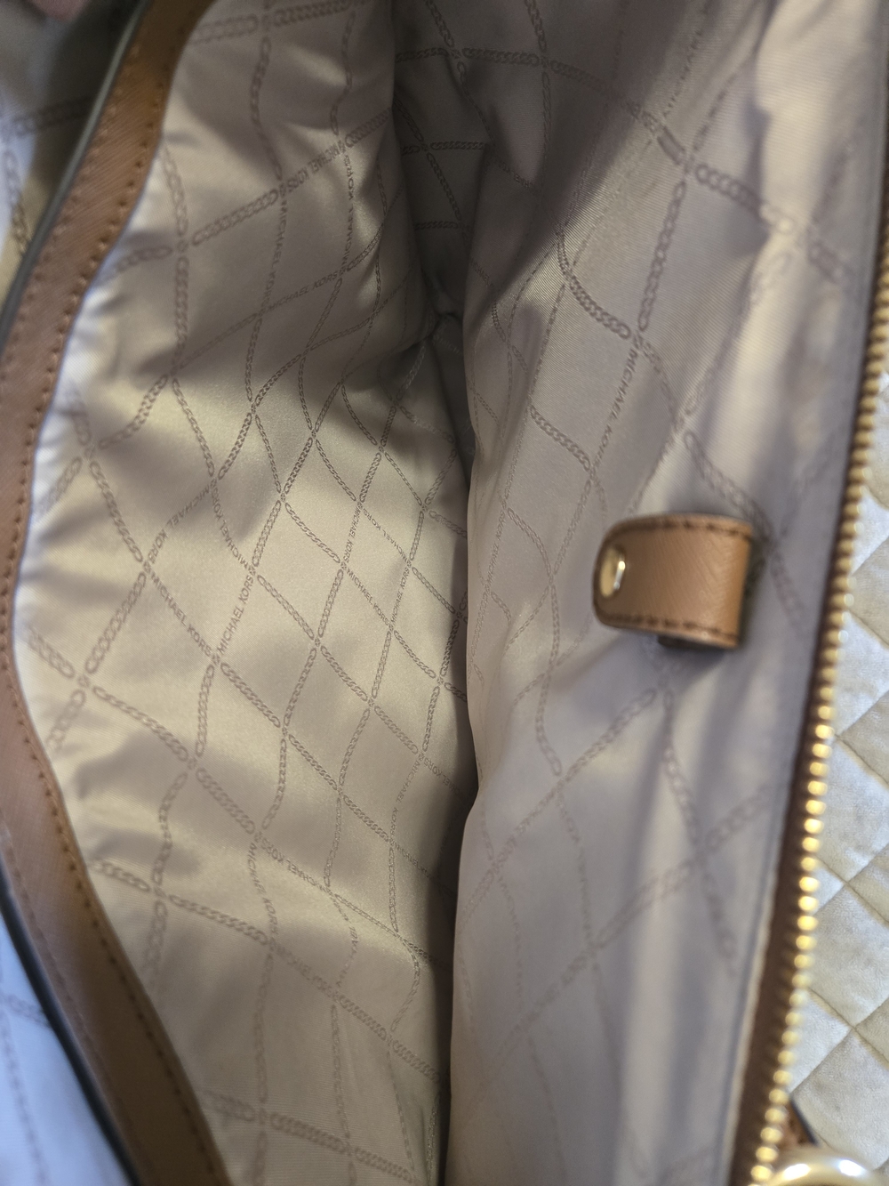 Michael Kors Tan Leather Tote Bag - Picture 7 of 13